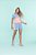 Pijama Short Doll Azul com Neon- Elegante e Confortável - Imagem 1