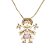 Colar  Filha Menina Vestido Rosa - Semijoia Banhada a Ouro 18k - Imagem 4