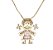 Colar  Filha Menina Vestido Rosa - Semijoia Banhada a Ouro 18k - Imagem 5