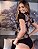 Body Tule Preto e Estampado Segunda Pele Transparente -Com Renda - Imagem 2