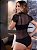 Body Tule Preto e Estampado Segunda Pele Transparente -Com Renda - Imagem 10
