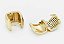 Brinco Argola Quadrada Pequena Cravejado Banhado a Ouro 18K - Semijoias - Imagem 2