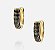 Brinco Argola Media "V" Cravejado Zircônias Pretas - Semijoias Banhadas em Ouro 18k - Imagem 1