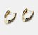 Brinco Argola Media "V" Cravejado Zircônias Pretas - Semijoias Banhadas em Ouro 18k - Imagem 2
