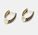 Brinco Argola Media "V" Cravejado Zircônias Pretas - Semijoias Banhadas em Ouro 18k - Imagem 3
