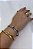 Bracelete Prego Inspiração Cartier Cravejado Banho Dourado Ouro 18K e Banho Rodium Negro- Semijoia - Imagem 1