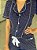 Pijama Americano de Botão Cinza /Azul Marinho de Poa Branco (Shortdoll) - Modal Super Confortável e Fofinho - Imagem 4