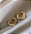 Brinco Argola Quadrado Três Tubos Um Cravejado - Semijoia Banhado a Ouro 18K - Imagem 5