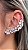 Brinco Ear Cuff Cravejado em Zircônias Cristal - Semijoia Banho Prata - Imagem 4