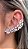 Brinco Ear Cuff Cravejado em Zircônias Cristal - Semijoia Banho Prata - Imagem 2