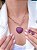 Conjunto Coração Cravejado  Rosa Corrente de elos -Semijoia de luxo Banhada a Ouro 18 K - Imagem 1