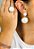 Brinco Duas Pérolas Grandes em Zircônias Coloridas  - Semijoia Banhado Ouro 18 K - Imagem 7