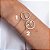 Pulseira Nossa Senhora/ Espírito Santo Cravejada Fecho Gravata Semijoia- Banhada Ouro 18K - Imagem 3