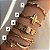 Braceletes Lisos e Trabalhados/ Pulseiras - Semijoias Banhada a Ouro 18K - Imagem 2