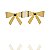 Conjunto Laço Gravatinha Ajustável- Brinco Mais Colar - Semijoia Banhada a Ouro 18K - Imagem 4