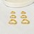 Brinco Kit Trio de Argolas de Coração Cravejadas de Zirconias - Semijoia Banhada a Ouro 18k - Imagem 4