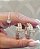 Brinco Argola Prego Medio Cravejado  Zirconia Cristais Inspiração - Semijoias Banhadas em  ouro 18k - Imagem 2