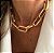 Colar Elo Grande Retangular - Chocker Correntaria  - Semijoia Banhada Ouro 18 K - Imagem 1