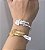 Bracelete Folhas Liso Encaixe Banho Dourado Ouro 18K e Banho Prata 925- Semijoia - Imagem 1