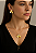 Conjunto Orquidea Liso - Colar Gravatinha Mais Brinco- Semijoia Banhada em Prata 925 ou Ouro 18K - Imagem 4