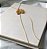 Conjunto Orquidea Liso - Colar Gravatinha Mais Brinco- Semijoia Banhada em Prata 925 ou Ouro 18K - Imagem 3