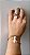 Bracelete Com Pérola Torcido Cabo de Aço Ajustável Elegante - Semijoia Banhado a Ouro 18K - Imagem 2