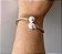 Bracelete Com Pérola Torcido Cabo de Aço Ajustável Elegante - Semijoia Banhado a Ouro 18K - Imagem 1
