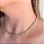 Colar Choker Riviera Cristal Baguete 4mm -  Semijoia Banhada no Ouro 18k ou Prata - Imagem 2