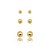 Brinco Trio de Bolinhas - Kit -  Semijoia de Luxo  Banhada a Ouro 18k - Imagem 2