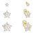 Brincos - Kit Trio de Estrelas em Zircônia. Semijoia de luxo - Imagem 3