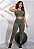 Conjunto Fitness Calça Legging Cintura Alta + Cropped Alcinha Verde com Elásticos - Imagem 1