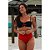 Biquíni Top com Cadarço e Calcinha Cintura Alta Vermelho com Marinho Le Paradis - Imagem 4