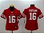 Camisa de Futebol Americano San Francisco 49ers para Mulheres - 16 Montana - Imagem 1