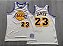 Camisa de Basquete Los Angeles Lakers Especial Cream Chain Stitch Hardwood Classics M&N - 23 Lebron James - Imagem 1