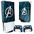 KIT PS5 Skin e Capa Anti Poeira - Avengers Vingadores Comics - Imagem 1