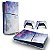 Skin PS5 Slim Horizontal - Folhas Lilás - Imagem 1