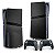 Skin PS5 Pro Vertical - Aço Escovado Preto - Imagem 1