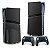 Skin PS5 Pro Vertical - Fibra de Carbono Preto - Imagem 1