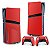 Skin PS5 Pro Vertical - Fibra de Carbono Vermelho - Imagem 1