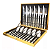 Kit Faqueiro Maleta De Talheres Inox 24 Peças Com Dourado - Imagem 1