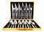 Kit Faqueiro Maleta De Talheres Inox 24 Peças Com Dourado - Imagem 4
