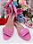 Sandália Salto Baixo Corrente Adulto Rosa Chiclete Luxo - Imagem 2