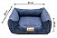 Cama Quadrada para Cachorro ou Gato Luppet Luxo Azul Petróleo - Imagem 2