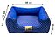 Cama Quadrada para Cachorro ou Gato Luppet Luxo Azul Poa Tamanho:M - Imagem 4