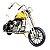 Miniatura Colecionável Moto Customizada Ano 1949 Amarelo Verito - Imagem 4
