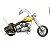 Miniatura Colecionável Moto Customizada Ano 1949 Amarelo Verito - Imagem 2