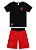 CONJUNTO DO FLAMENGO INFANTIL MASCULINO DE CAMISETA MEIA MALHA / BERMUDA MICROFI - Imagem 4