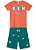 Conjunto Infantil Masculino de Camiseta Meia Malha e Bermuda Moletinho Brandili - Imagem 4