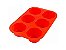Forma de Silicone para Cupcakes vermelha com 6 cavidade - Imagem 1