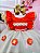 Vestido Infantil Moana Laranja C/ Apliques Flores Festas - Imagem 3